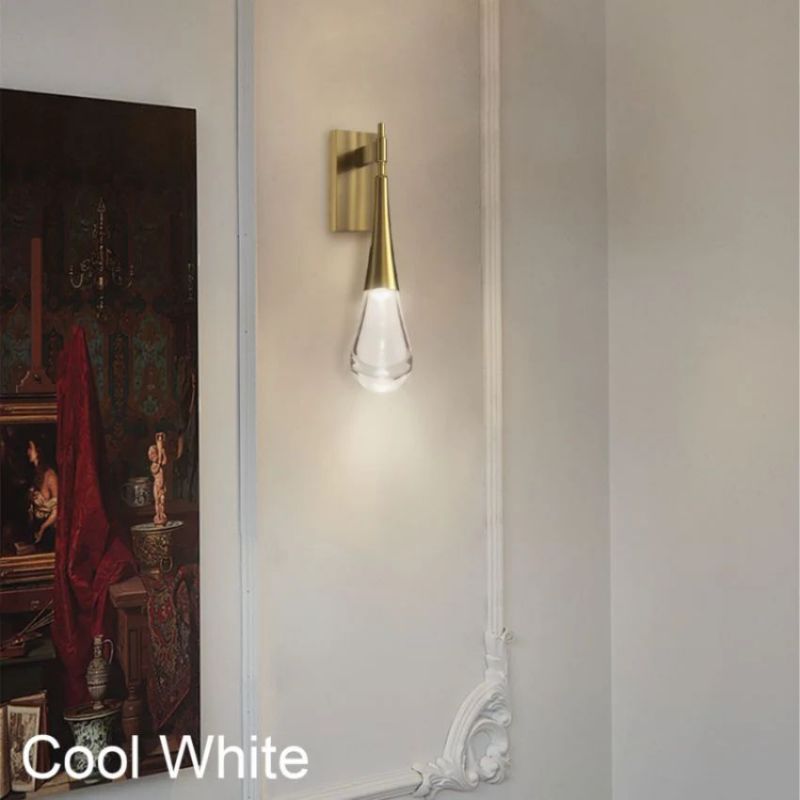 Raindrop Glass Square Solitaire Wall Sconce - thebelacan