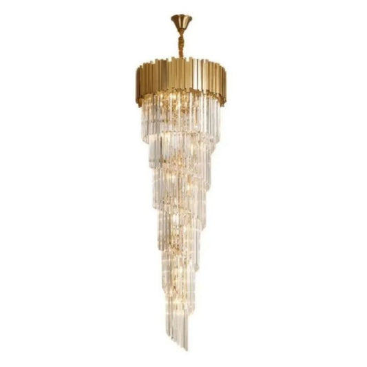 Rhea Golden Modern Crystal Chandelier - thebelacan