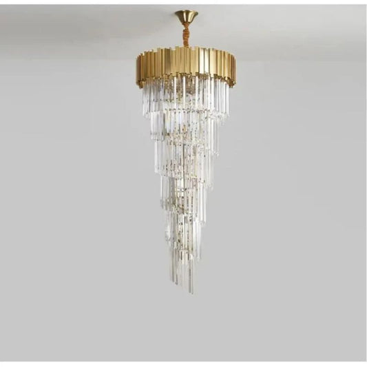 Rhea Golden Modern Crystal Chandelier - thebelacan