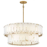 Simona Alabaster Drum 2-Tier Chandelier - thebelacan