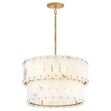 Simone Alabaster Round 2-Tier Chandelier 17.5"D 24"D - thebelacan