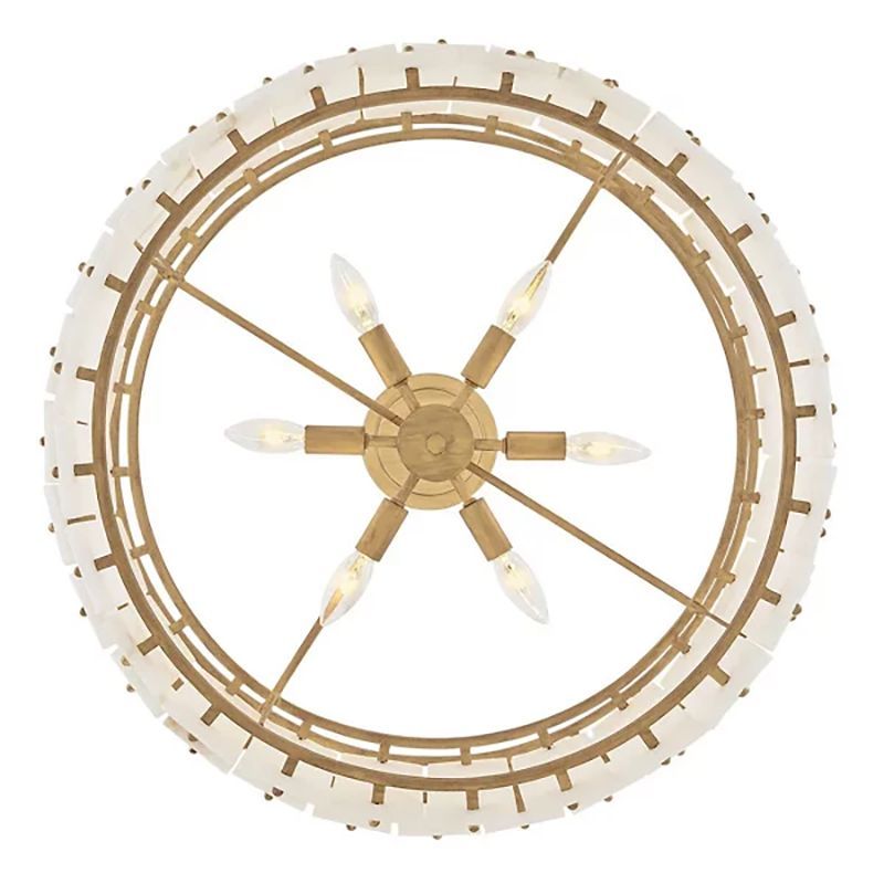 Simone Alabaster Round 2-Tier Chandelier 17.5"D 24"D - thebelacan