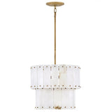 Simone Alabaster Round 2-Tier Chandelier 17.5"D 24"D - thebelacan