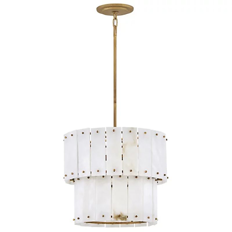 Simone Alabaster Round 2-Tier Chandelier 17.5"D 24"D - thebelacan