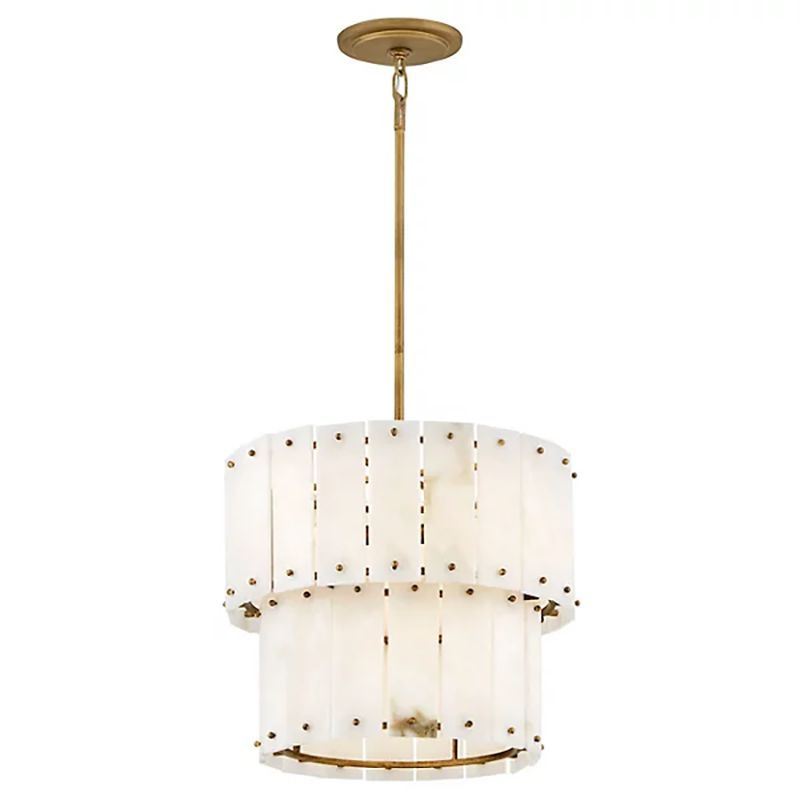 Simone Alabaster Round 2-Tier Chandelier 17.5"D 24"D - thebelacan