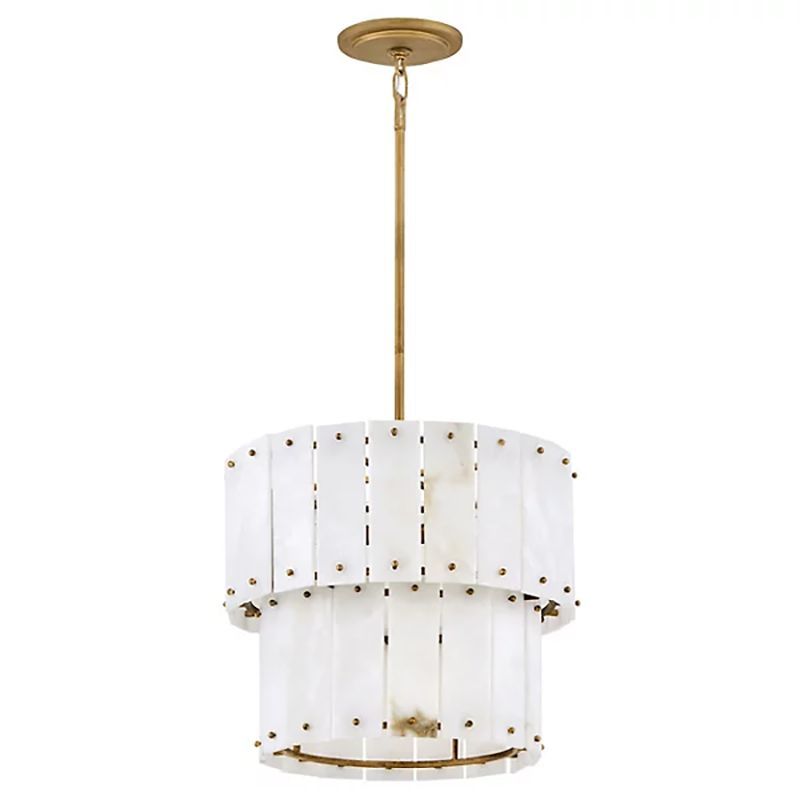 Simone Alabaster Round 2-Tier Chandelier 17.5"D 24"D - thebelacan