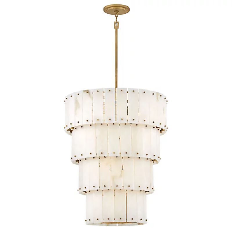 Simona Alabaster Round 4-Tier Chandelier - thebelacan