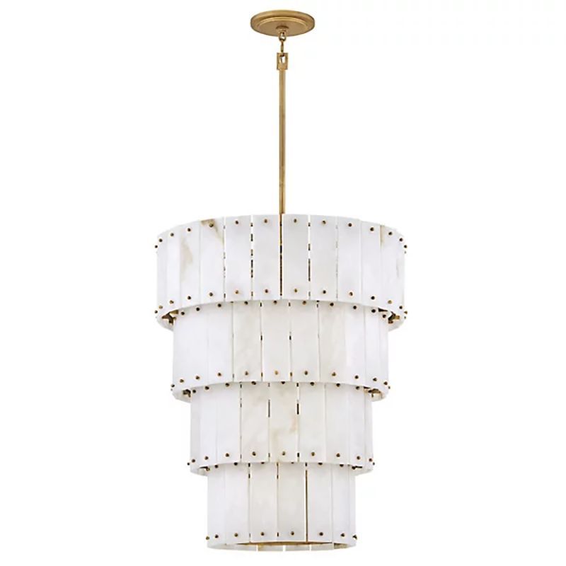 Simona Alabaster Round 4-Tier Chandelier - thebelacan