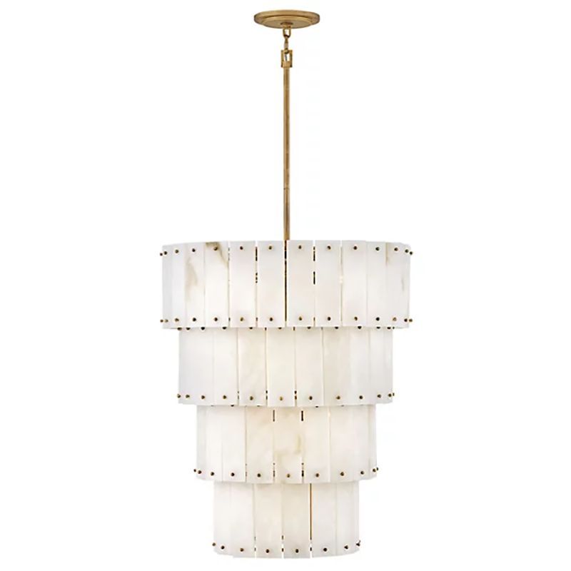 Simona Alabaster Round 4-Tier Chandelier - thebelacan