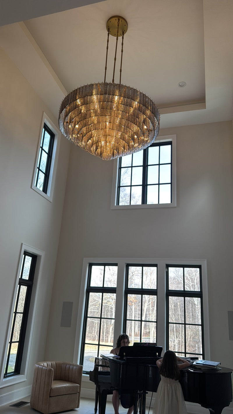 Sireni Glass Round Chandelier 65" - thebelacan