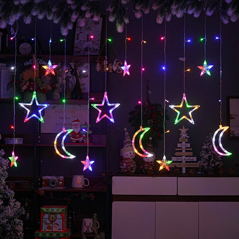 LED Moon Star Curtain String Lights - thebelacan