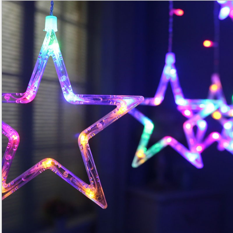 LED Moon Star Curtain String Lights - thebelacan