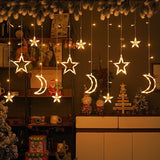 LED Moon Star Curtain String Lights - thebelacan