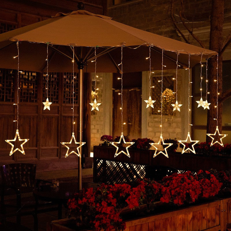 LED Moon Star Curtain String Lights - thebelacan