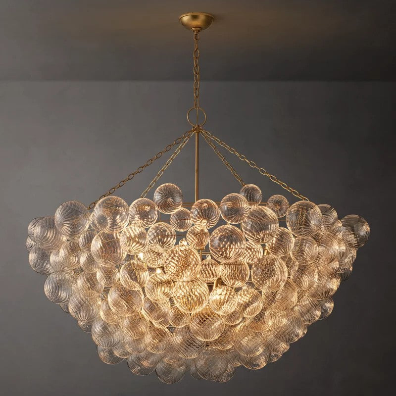 Talia Round Glass Ball Chandelier 56" - thebelacan