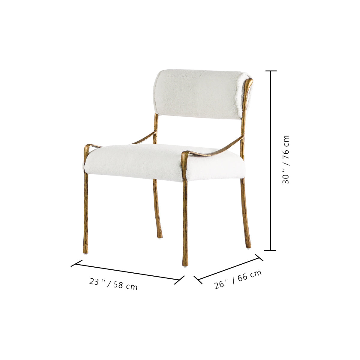 Thaddeus Retro Copper Iron Frame Armless Dining Chair - thebelacan