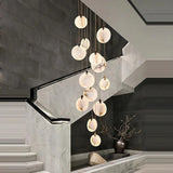 Alabaster Long Foyer Staircase Pendant Light 59'' 79'' 98'' 138''H - thebelacan