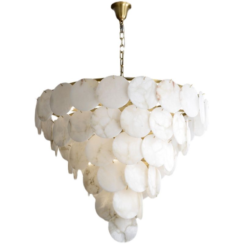 Alabaster Magnolia Multi-tiered Round Chandelier - thebelacan