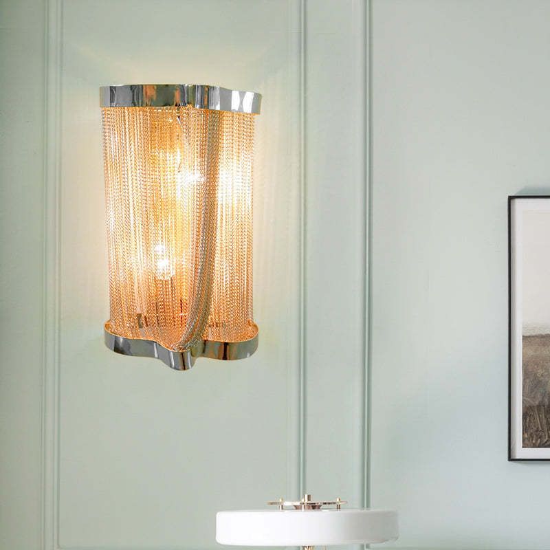 Ashley Aluminum Chain Tassel Wall Sconce - thebelacan