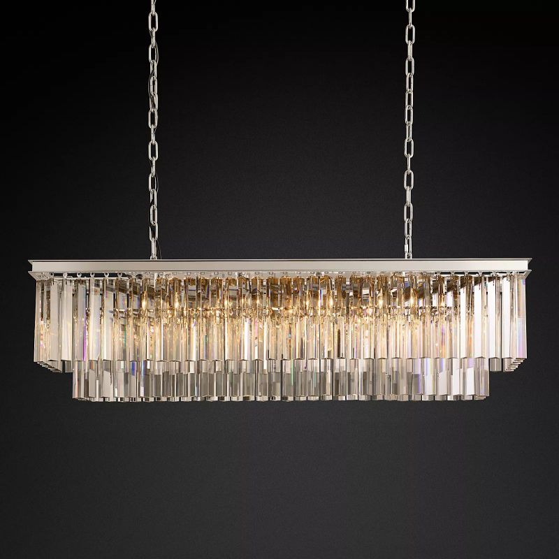 1920s Odem Rectangular Chandelier 49" - thebelacan