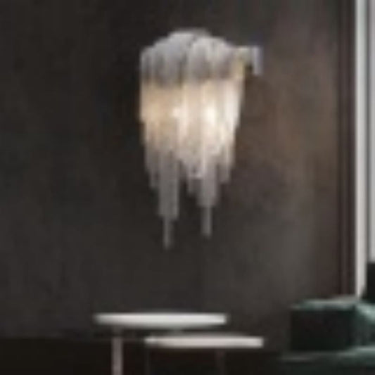 Alisa Luxury Plated Aluminum Chain Tassel Wall Sconce - thebelacan