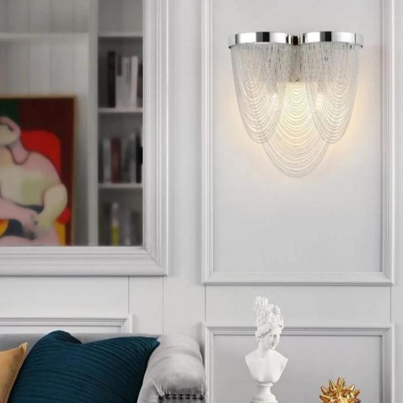 Aluminum Chain Tassel Wall Sconce - thebelacan