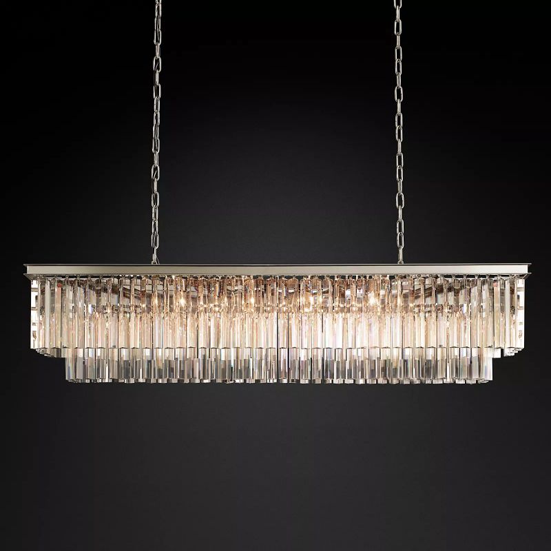 1920s Odem Rectangular Chandelier 59" - thebelacan