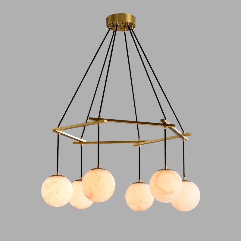 Alabaster Modern Round Ball Chandelier - thebelacan