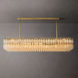 Chara Clear Glass Rectangular Chandelier 74" - thebelacan