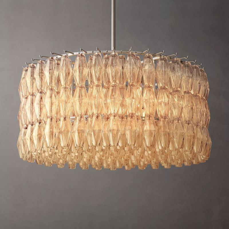 Chara Clear Glass Round Chandelier 37" - thebelacan