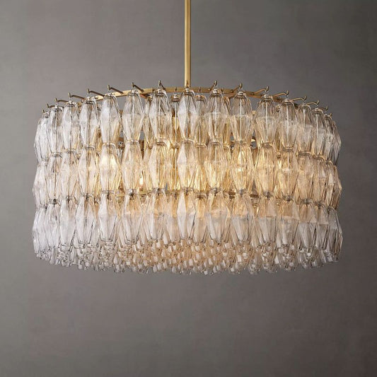 Chara Clear Glass Round Chandelier 37" - thebelacan