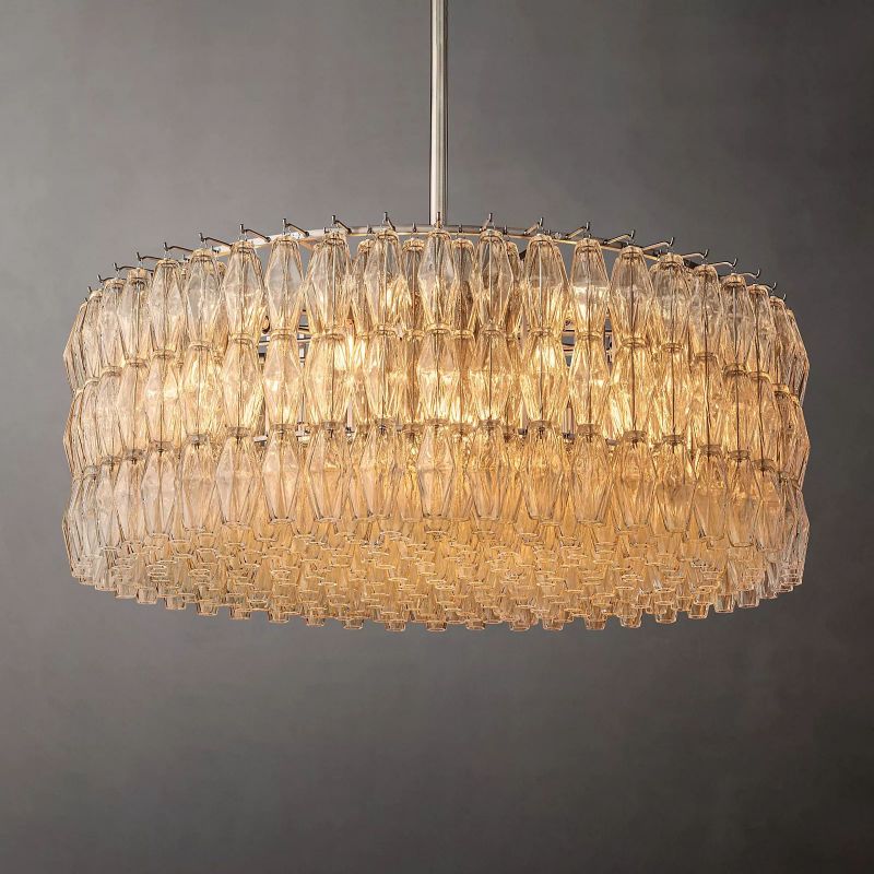 Chara Clear Glass Round Chandelier 47" - thebelacan