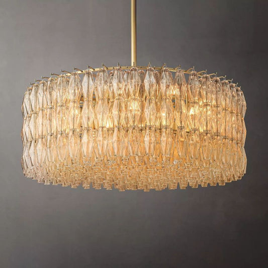 Chara Clear Glass Round Chandelier 47" - thebelacan