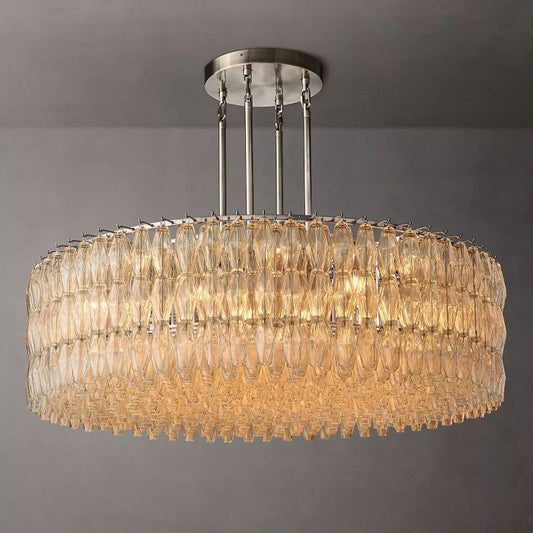 Chara Clear Glass Round Chandelier 62" - thebelacan