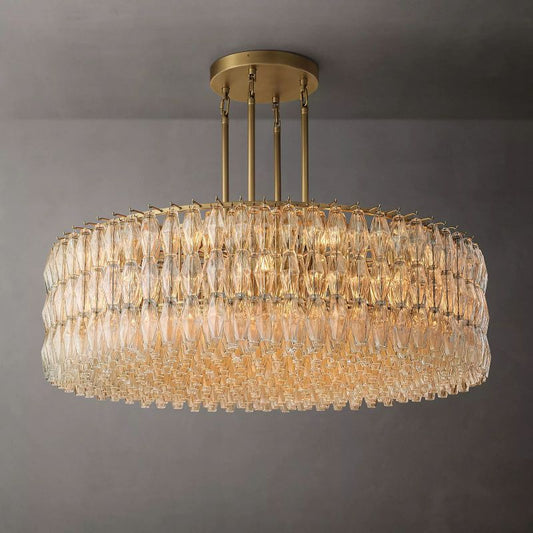 Chara Clear Glass Round Chandelier 62" - thebelacan