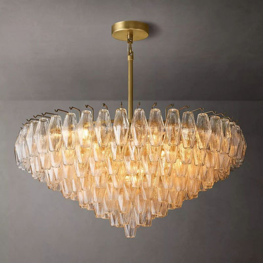 Chara Clear Glass Tiered Round Chandelier 37" - thebelacan