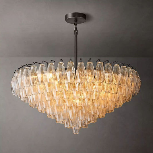 Chara Clear Glass Tiered Round Chandelier 37" - thebelacan