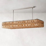 Chara Smoke Glass Rectangular Chandelier 74" - thebelacan