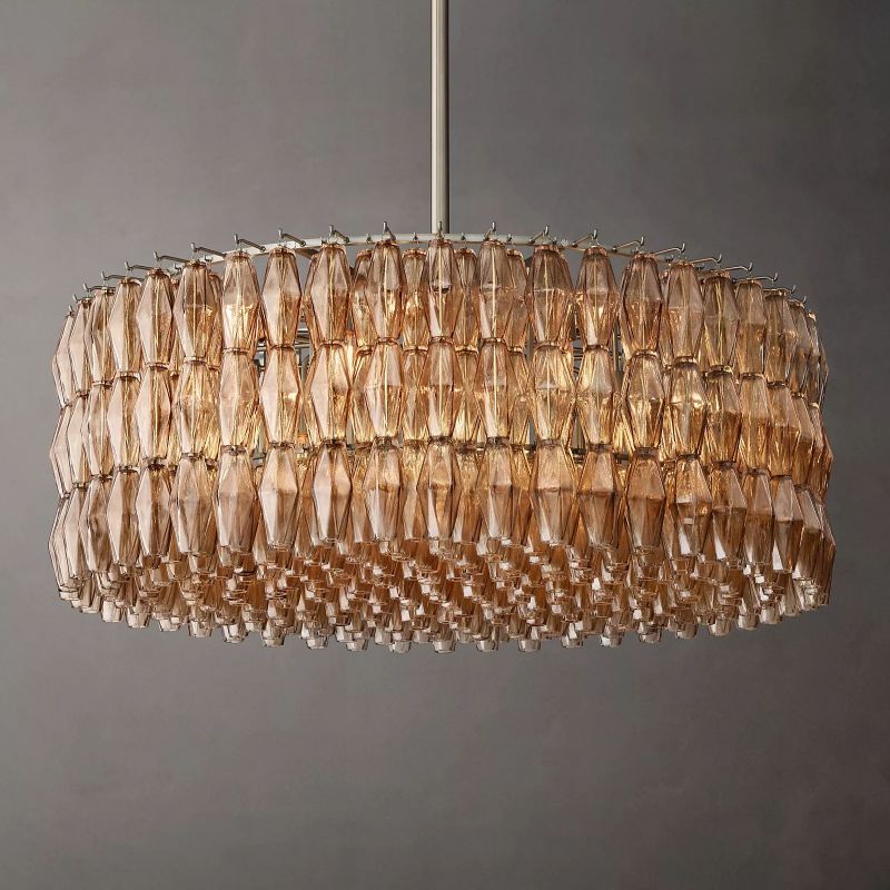 Chara Smoke Glass Round Chandelier 47" - thebelacan