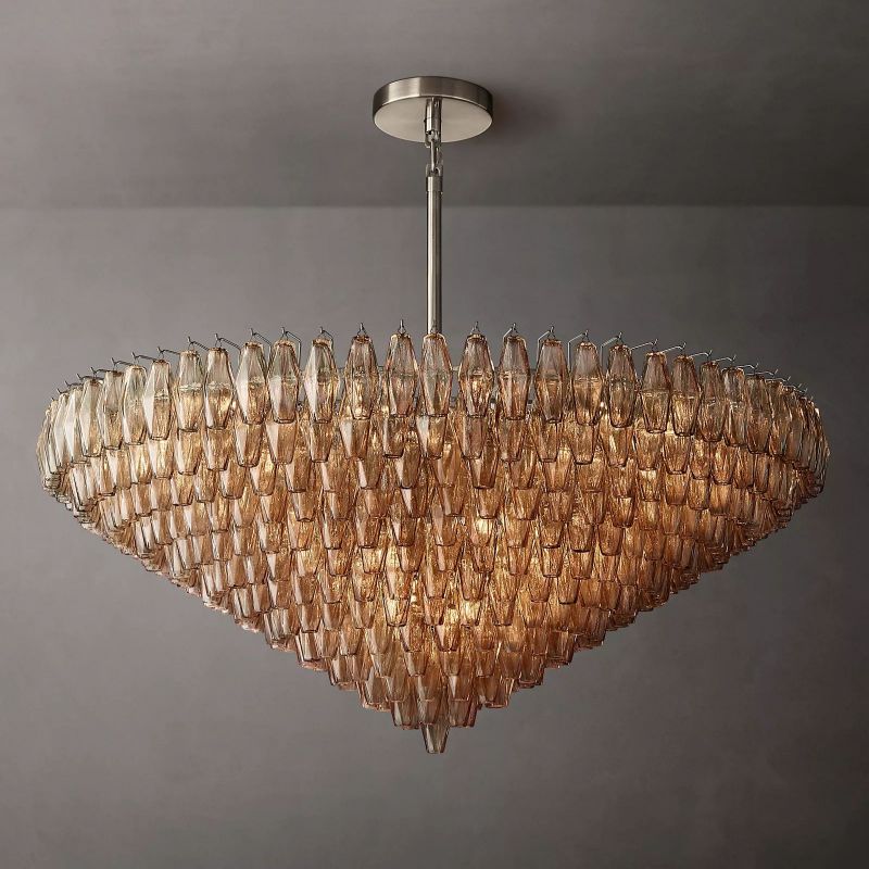 Chara Smoke Glass Tiered Round Chandelier 62" - thebelacan