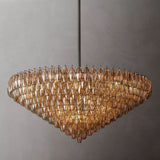 Chara Smoke Glass Tiered Round Chandelier 62" - thebelacan