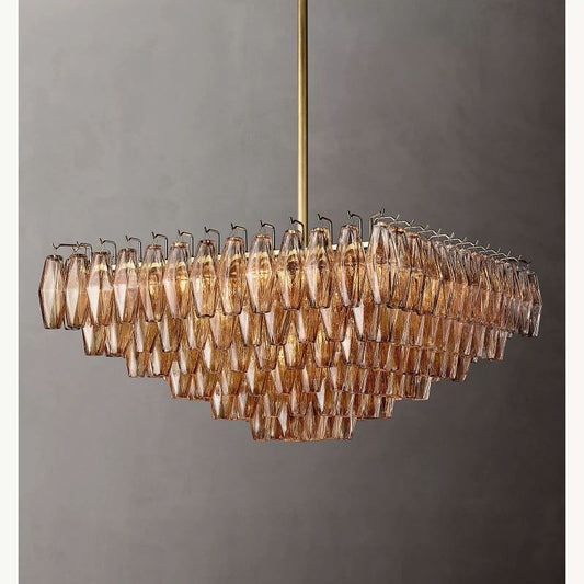 Chara Smoke Glass Square Chandelier 32" - thebelacan