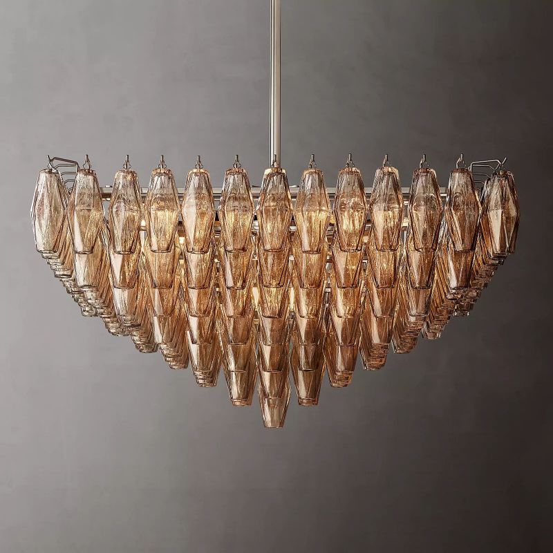 Chara Smoke Glass Square Chandelier 32" - thebelacan