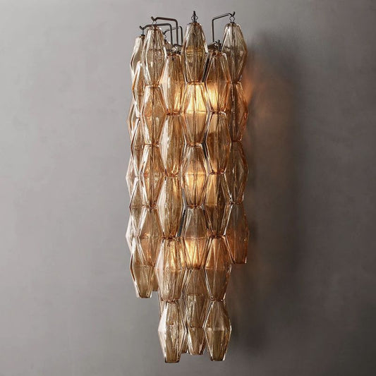 Chara Smoke Glass Grand Wall Sconce - thebelacan