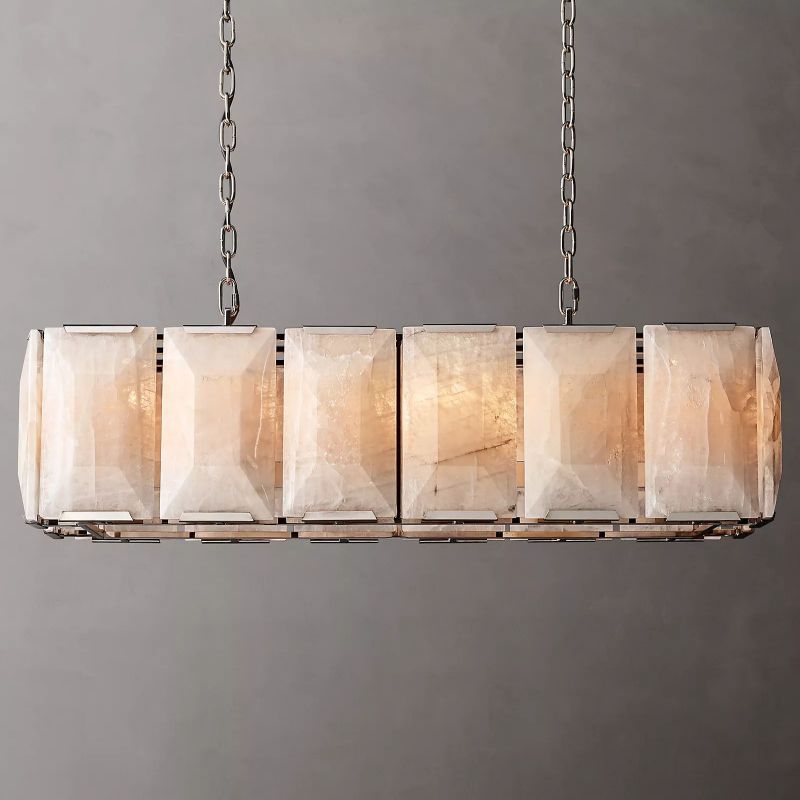 Harson Calcite Rectangular Chandelier 42" - thebelacan