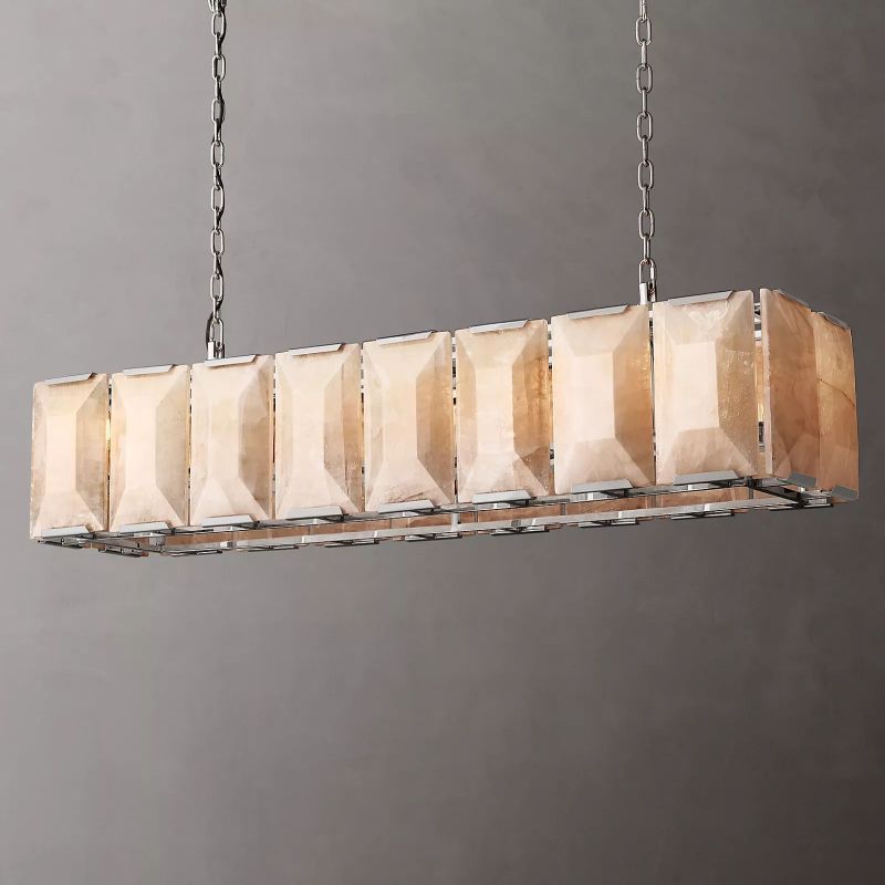 Harson Calcite Rectangular Chandelier 54" - thebelacan