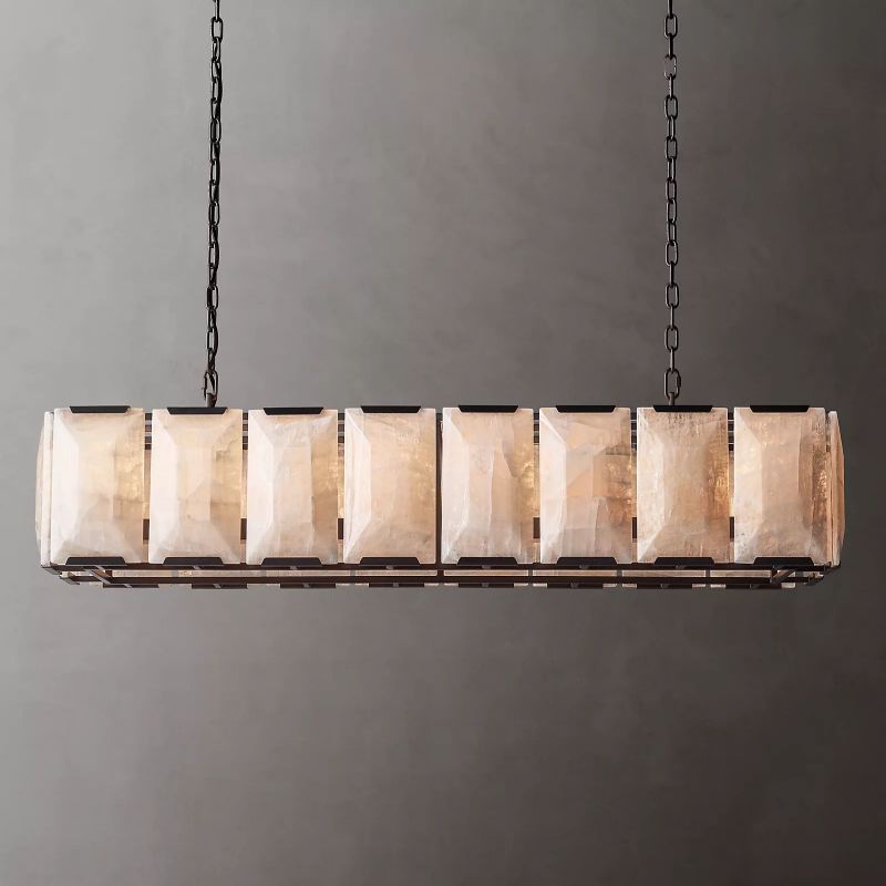 Harson Calcite Rectangular Chandelier 54" - thebelacan