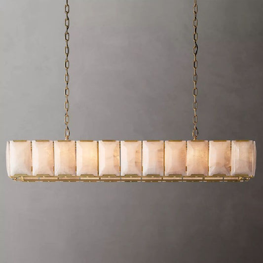 Harson Calcite Rectangular Chandelier 74" - thebelacan