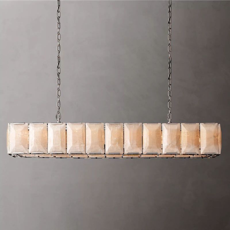 Harson Calcite Rectangular Chandelier 74" - thebelacan