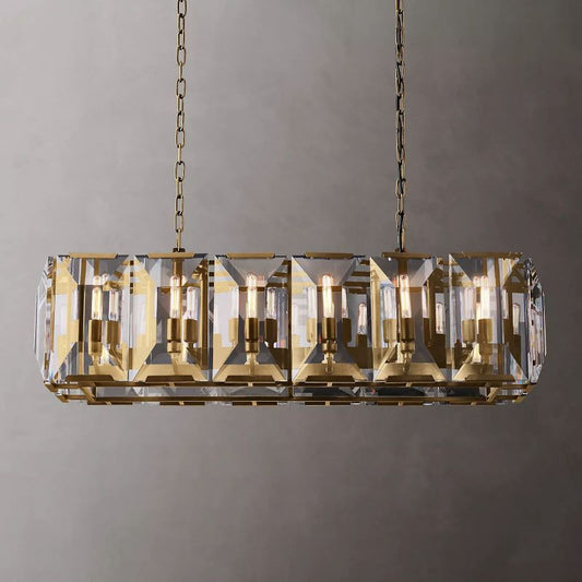 Harson Crystal Rectangular Chandelier 42" - thebelacan